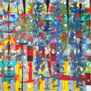 Ants and Spiders, 2019. Acrylic on canvas, 48 x 60 inches.