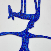 Blue Rider, 2024. Acrylic on aluminum composite material (ACM), 36 x 30 inches.