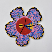 Campanita 7, 2024. Acrylic on aluminum composite material (ACM), 9 x 9 inches.