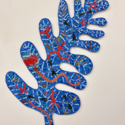 Coral, 2024. Acrylic on aluminum composite material (ACM), 40 x 20 inches.