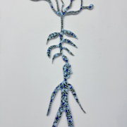 Farewell, 2024. Acrylic on aluminum composite material (ACM), 36 x 17 inches.