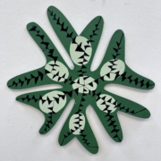 SMD 2 (Razors), 2024. Acrylic on aluminum composite material (ACM), 13 x 16 inches.