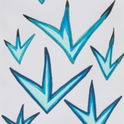Camino Espinoso, 2024. Acrylic gouache on paper, 12 x 9 inches.