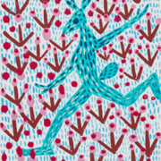 Conejo a Campo Traviesa, 2024 (temporary thumbnail). Acrylic gouache on paper, 9 x 7 inches.
