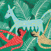 Romulus and Remus, 2024. Acrylic gouache on paper, 7 x 9 inches.