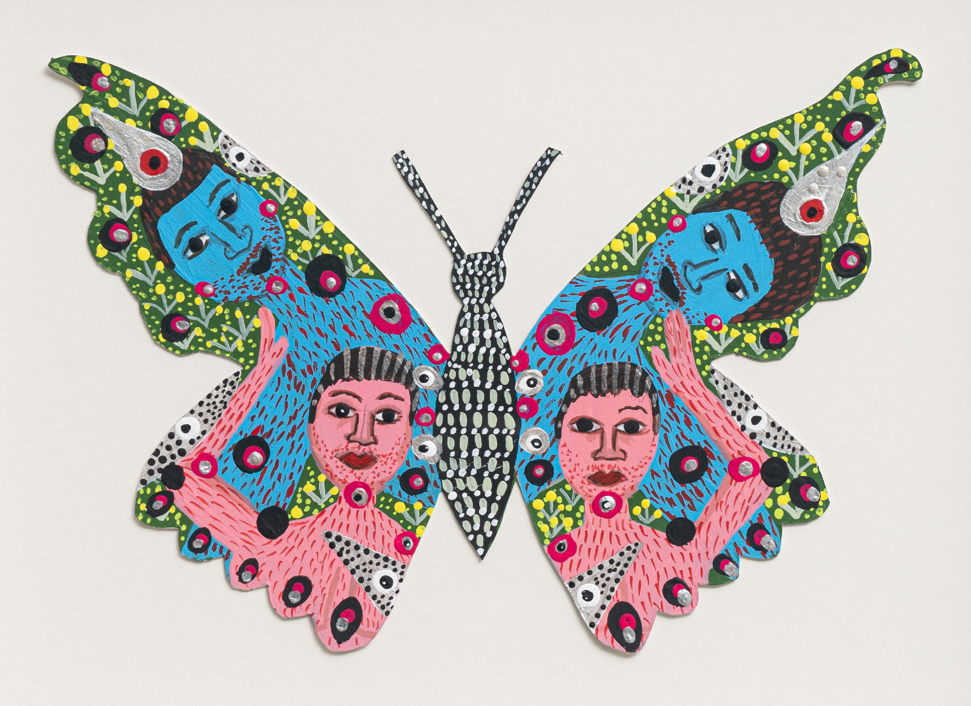 Mariposa 3, 2024. Acrylic gouache on paper, 6 x 9 inches.