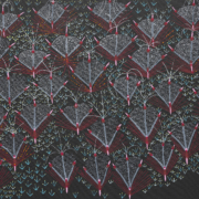 Llantén Garden, 2024. Acrylic gouache on canvas, 47 x 60 inches.