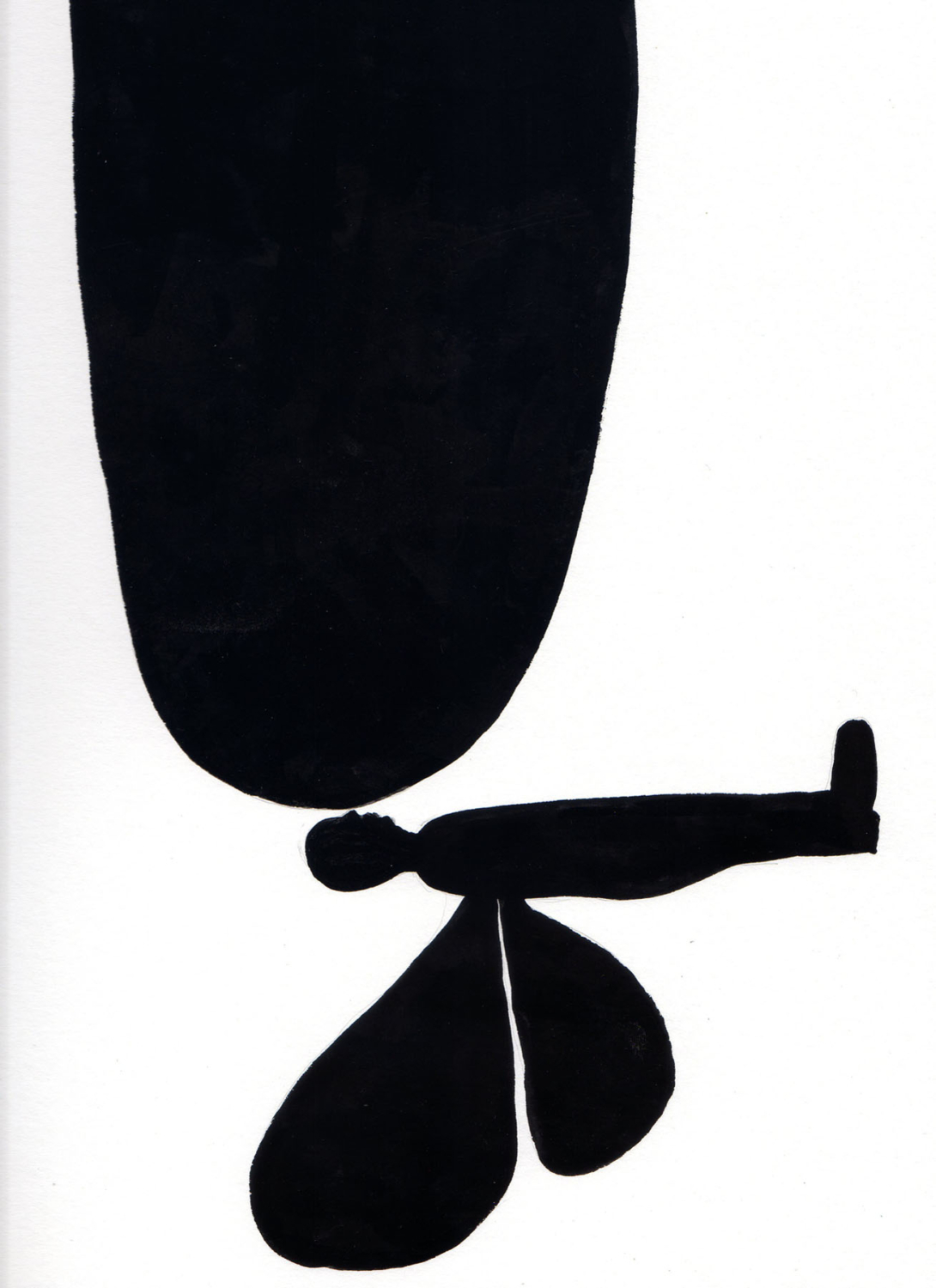 Untitled 1 (Butterfly series), 2012. Gouache on paper, 12 x 9 inches.
