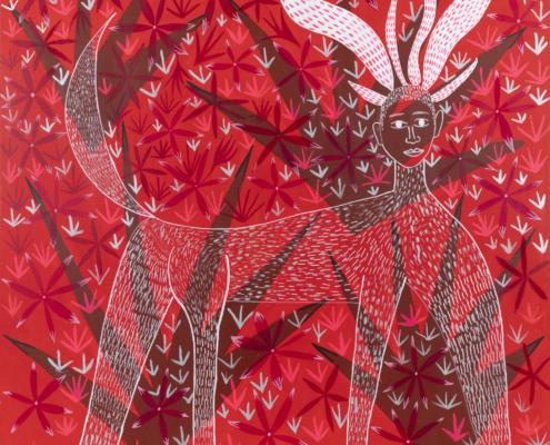 EB02 - Faun Faun, 2025. Acylic on canvas, 48 x 48 inches.