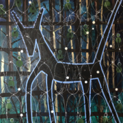 Coyote in a Pearl Cage, 2019. Acylic on canvas, 60 x 48 inches.